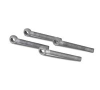 Alberts 410834 Lot de 4 vis à œil sans accessoires | Convient pour les charnières de portail | Galvanisé à chaud | Filetage M16 | Tige filetée - Boulon à œil central 130 mm