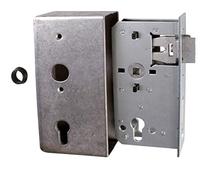 Alberts 413453 Boîtier de serrure | avec serrure galvanisée | acier | cote axe 55 mm | 185 x 90 x 34 mm