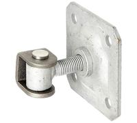 Alberts 418397 Penture de portail | avec platine, à visser | boulon à œillet galvanisé à chaud, axe de fixation et anneau de sécurité en acier inoxydable | filetage M16