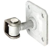 Alberts 418403 Penture de portail | avec platine, à visser | boulon à œillet galvanisé à chaud, axe de fixation et anneau de sécurité en acier inoxydable | filetage M20