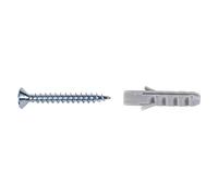 Alberts 426200 vis et de Chevilles | pour la Fixation de profilés Bordures de Tapis | Galvanisé | 25 x 3 mm | Set de 10 pièces, Gris
