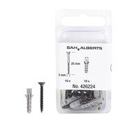 Alberts 426224 vis et de Chevilles | pour la Fixation profilés de Bord de Tapis | Bruni | 25 x 3 mm | Set de 10 pièces, Brun