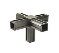 Alberts 426408 Raccord XD pour tubes carrés | pièce en croix et une sortie supplémentaire à angle droit | plastique, en noir | 20 x 20 x 1,5 mm