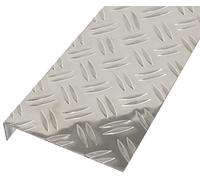 Alberts 462840 Tôle| Motif Grain de Riz, pliée, Forme L | Aluminium, Naturel | 2000 x 135 x 30 mm, Gris, 2 m