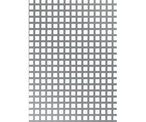 Alberts 468163 Tôle perforée | perforation de forme carrée | aluminium, anodisée, couleur argent | 200 x 1000 x 0,8 mm