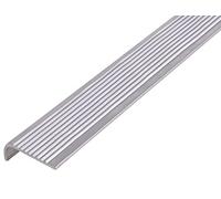 Alberts 470692 Profilé Nez de Marche | Aluminium, Naturel | 2000 x 25 x 6 mm, Gris