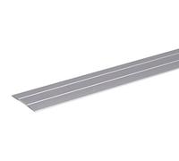 Alberts 484491 Barre de seuil | autoadhésive, avec deux rainures | aluminium, couleur argent, anodisée | 900 x 37,8 mm