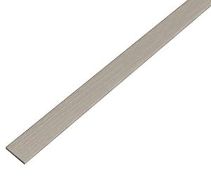 Alberts 488666 Profilé plein plat | autoadhésif | aluminium, aspect acier inoxydable, foncé | 1000 x 15 x 2 mm