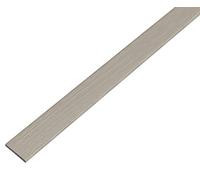 Alberts 488673 Profilé plein plat | autoadhésif | aluminium, aspect acier inoxydable, foncé | 1000 x 20 x 2 mm