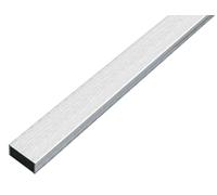 Alberts 488857 Tube rectangulaire | Aluminium, Design INOX, Clair | 1000 x 20 x 10 mm Profilés, Gris