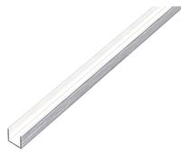 Alberts 488949 Profilé en U | aluminium, aspect acier inoxydable, clair | 1000 x 10 x 10 mm