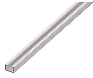 Alberts 492632 Profilé type rail | Aluminium, anodisé couleur argent | Largeur de rainure 8 mm | 1000 x 17 x 11 mm