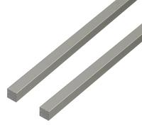 Alberts 497996 Lot de 2 barres carrées en aluminium anodisé argenté 1000 x 16 x 16 mm