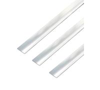Alberts 499280 Lot de 3 barres plates autocollantes en aluminium chromé 1000 x 15 x 2 mm