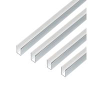 Alberts 499334 Lot de 4 profilés en U Aluminium chromé 1000 x 10 x 10 mm