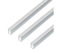 Alberts 499341 Lot de 3 profilés en U en aluminium chromé 1000 x 10 x 15 mm