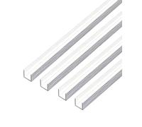 Alberts 499525 Lot de 4 profilés en U Aluminium et acier inoxydable clair 1000 x 10 x 15 mm