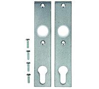 Alberts 554309 Plaques de poignée, une paire, forgées, galvanisées, thermolaquées, gris argent 155 x 30 mm