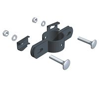 Alberts 563394 Collier double | Acier brut, galvanisé sendzimir anthracite revêtu plastiquement RAL 7016 | pour poteau-⌀ 34 mm