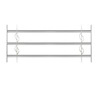 Alberts 563639 Grille de fenêtre de style Secorino | coulissante, pour les fenêtres extérieures | grille de protection anti-effraction | galvanisée, en bleu | 450 x 1000-1500 mm