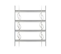 Alberts 563646 Grille de fenêtre de style Secorino | coulissante, pour les fenêtres extérieures | grille de protection anti-effraction | galvanisée, en bleu | 600 x 500-650 mm