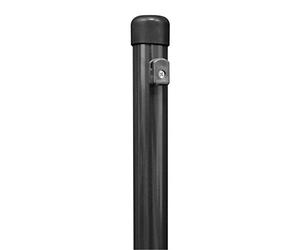 Alberts 613280 Poteau de clôture pour grillage, Phosphaté zinc, revêtement plastique anthracite métallisé, Longueur 1500 mm, Ø poteau 34 mm