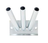 Alberts 639648 Support pour mâts de drapeaux | pour fixation murale | pour trois drapeaux | galvanisé, en bleu | tube de réception Ø 29 mm