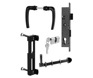Alberts 653842 Kit d'accessoires pour portails en grillage ondulé, pour portails jusqu'à 1500 mm de hauteur, phosphatés au zinc, plastifiés, en anthracite métallique