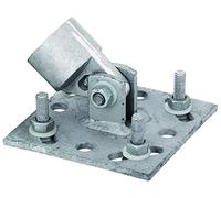 Alberts 658557 Plaque d’étançon | galvanisée à chaud | taille 100 x 100 mm | pour poteau Ø 34 mm