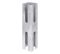 Alberts 672645 Adaptateur prolongement clôture existants | Galvanisé à Chaud | Longueur 250 mm | pour poteaux, Gris, für Pfosten 60 x 60 mm