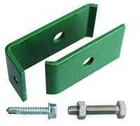 Alberts 672836 Kit de fixation pour panneaux grillagés | pour fixation aux murs ou aux poteaux | galvanisé à chaud, en vert, plastifié RAL 6005