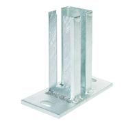 Alberts 685423 Ancre pour poteaux d'angle pour panneaux à barre double | à visser | galvanisé à chaud | platine 150 x 80 mm | pour poteaux 60 x 40 mm