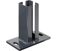 Alberts 685447 Ancre pour Poteau d'angle pour Panneaux Trellis Double | à Visser | Galvanisée à Chaud, plastifiée, en Anthracite RAL 7016 | Platine 150 x 80 mm | x 60 x 40 mm clôture