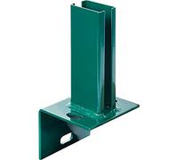 Alberts 685591 Ancre de Poteau de clôture sur Bord de Trottoir en L | à Visser | Galvanisée à Chaud, plastifiée, en Vert RAL 6005 | Platine 94 x 100 mm | x 60 x 40 mm, 84 x 84 mm