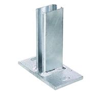 Alberts 685676 Ancre de Poteau de clôture pour Panneaux Treillis soudé | à Visser | Galvanisée à Chaud | Platine 150 x 80 mm | x 60 x 40 mm, Gris