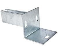 Alberts 685690 Ancre de Poteau de clôture sur Bord de Trottoir en L | à Visser | Galvanisée à Chaud | Platine 94 x 100 mm | x 60 x 40 mm, Gris, 84 x 84 mm