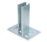 Alberts 686055 Ancre de poteau pour piquet de clôture pour panneaux à barre double | à visser | galvanisée à chaud | platine 150 x 100 mm | pour poteaux 60 x 40 mm