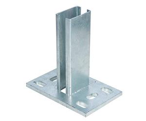 Alberts 686055 Ancre de poteau pour piquet de clôture pour panneaux à barre double | à visser | galvanisée à chaud | platine 150 x 100 mm | pour poteaux 60 x 40 mm