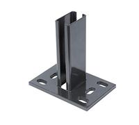 Alberts 686086 Ancre de Poteau de clôture pour Panneaux Treillis soudé | à Visser | Galvanisée à Chaud, plastifiée, en Anthracite RAL 7016 | Platine 150 x 100 mm | x 60 x 40 mm