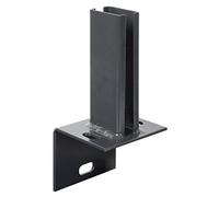 Alberts 686116 Ancre de Poteau de clôture sur Bord de Trottoir en L | à Visser | Galvanisée à Chaud, plastifiée, en Anthracite RAL 7016 | Platine 120 x 120 mm | x 60 x 40 mm