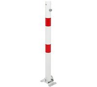 Alberts 780692 Borne Klappy | au choix dans différents modèles | à visser, rabattable | en blanc | poteaux Ø 60 mm | hauteur au-dessus du sol 100 cm