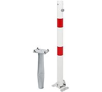 Alberts 781057 Borne Klappy-Bo | au choix dans différents modèles | à couler dans le béton, rabattable | en blanc | poteau Ø 60 mm | hauteur au-dessus du sol 100 cm