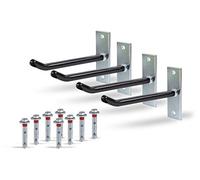 Alberts 801960 Kit de porte-jantes | support mural pour jantes de voiture | porte-pneus recouvert d'un tube en PVC | galvanisé | 20 cm crochet porte-jantes long