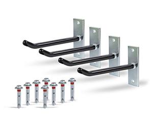 Alberts 801960 Kit de porte-jantes | support mural pour jantes de voiture | porte-pneus recouvert d'un tube en PVC | galvanisé | 20 cm crochet porte-jantes long