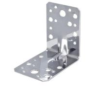Alberts 820015 Raccord angulaire pour charges lourdes | Acier inoxydable | 90 x 90 x 65 mm | kit de 10