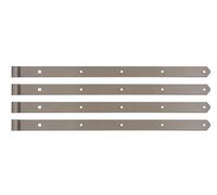 Alberts 821326 DURAVIS®Penture | droite, bout arrondi | en beige perle, à couche duplex RAL 1035 | gond Ø 16 mm | taille 800 x 45 mm | kit de 4