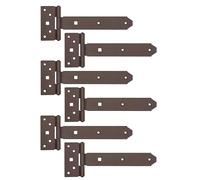 Alberts 822040 DURAVIS® Penture anglaise | avec goupille rivetée | couleur rouille, à couche duplex | penture 192 x 34 mm | charnière 45 x 90 mm | kit de 6