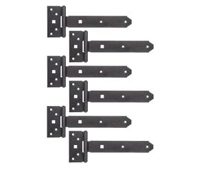 Alberts 822675 DURAVIS® Penture anglaise | avec goupille rivetée | en noir diamant, à couche duplex | penture 192 x 34 mm | charnière 45 x 90 mm | kit de 6