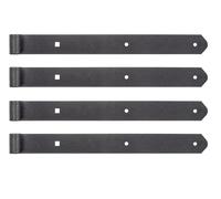 Alberts 822705 DURAVIS®Penture | droite, bout arrondi | en noir diamant, à couche duplex | gond Ø 13 mm | taille 400 x 40 mm | kit de 4