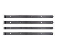 Alberts 822729 DURAVIS®Penture | droite, bout arrondi | en noir diamant, à couche duplex | gond Ø 16 mm | taille 800 x 45 mm | kit de 4